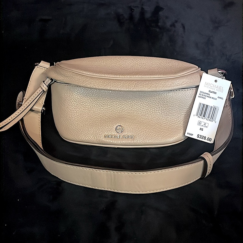 New Michael Kors xs camel Messenger bag